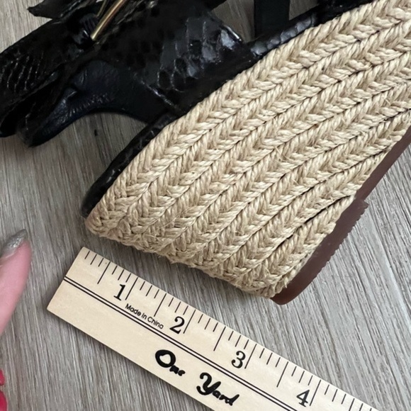 Söfft Black Leather Wedge Sandals with Ankle Closure - Picture 11 of 11